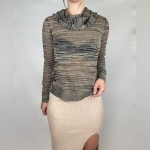 ALBERTO MAKALI Wool Cowl Neck Knit Long Sleeve Sweater Fall Winter‎